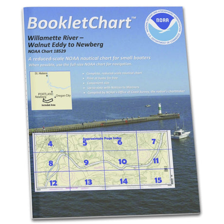 Historical NOAA Booklet Chart 18529: Willamette River Walnut Eddy to Newburg - Life Raft Professionals