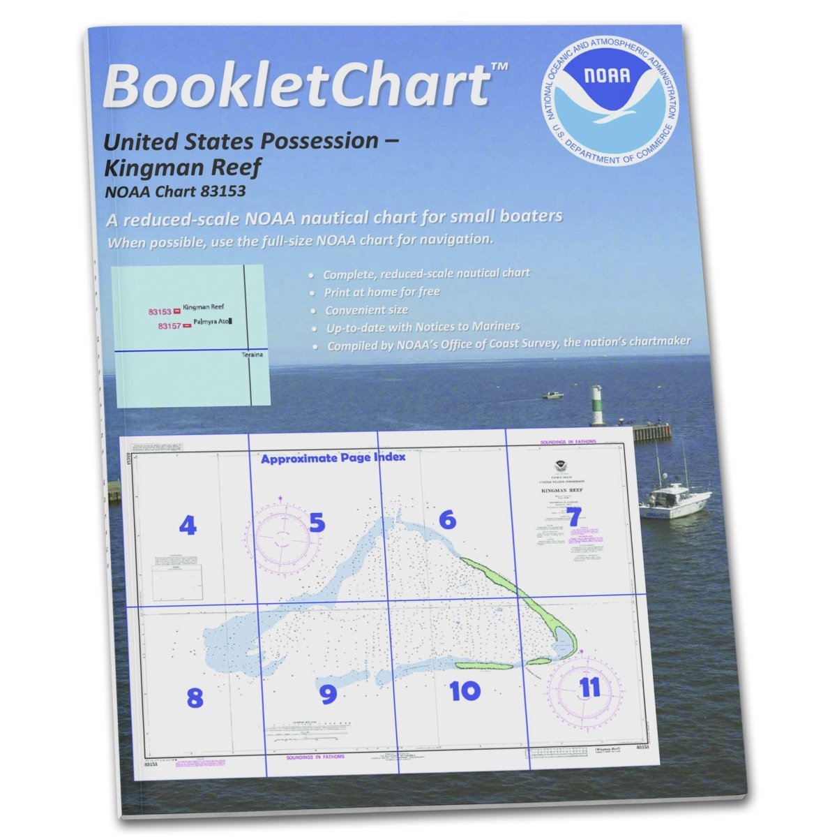 Historical NOAA Booklet Chart 83153: United States Possesion Kingman Reef - Life Raft Professionals