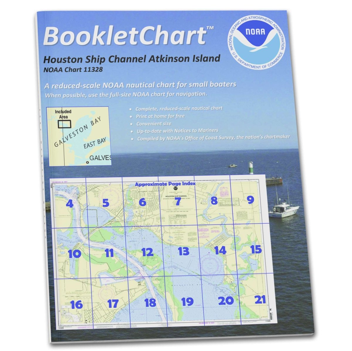 Historical NOAA BookletChart 11328: Houston Ship Channel Atkinson Island to Alexander Island - Life Raft Professionals