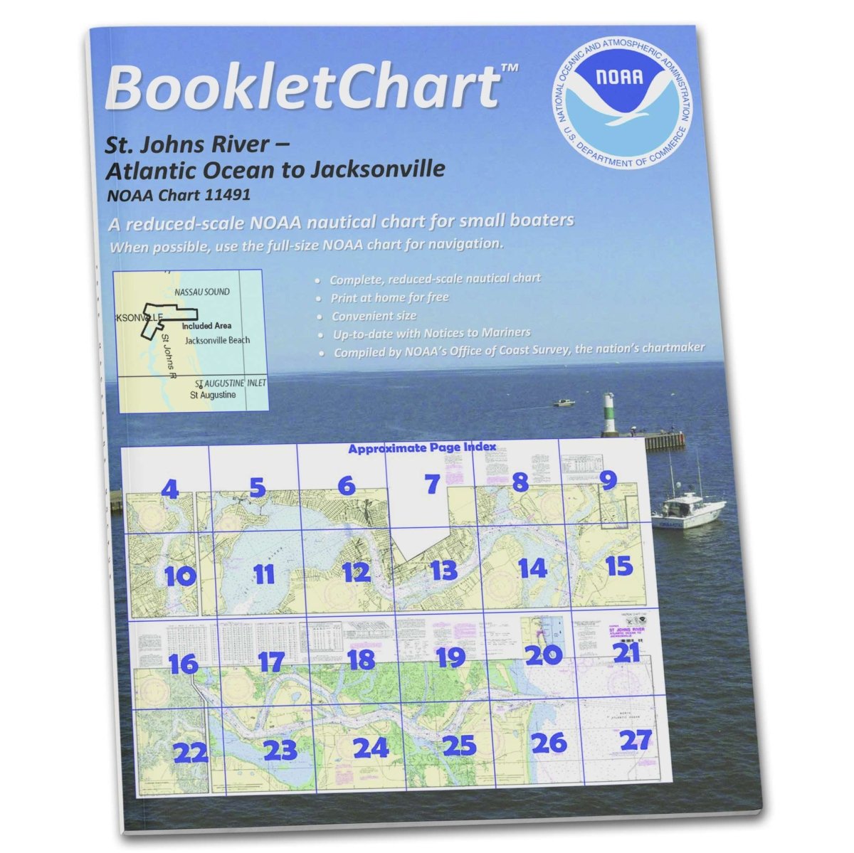 Historical NOAA BookletChart 11491: St. Johns River-Atlantic Ocean to Jacksonville - Life Raft Professionals