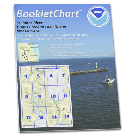 Historical NOAA BookletChart 11495: St. Johns River Dunns Creek to Lake Dexter - Life Raft Professionals