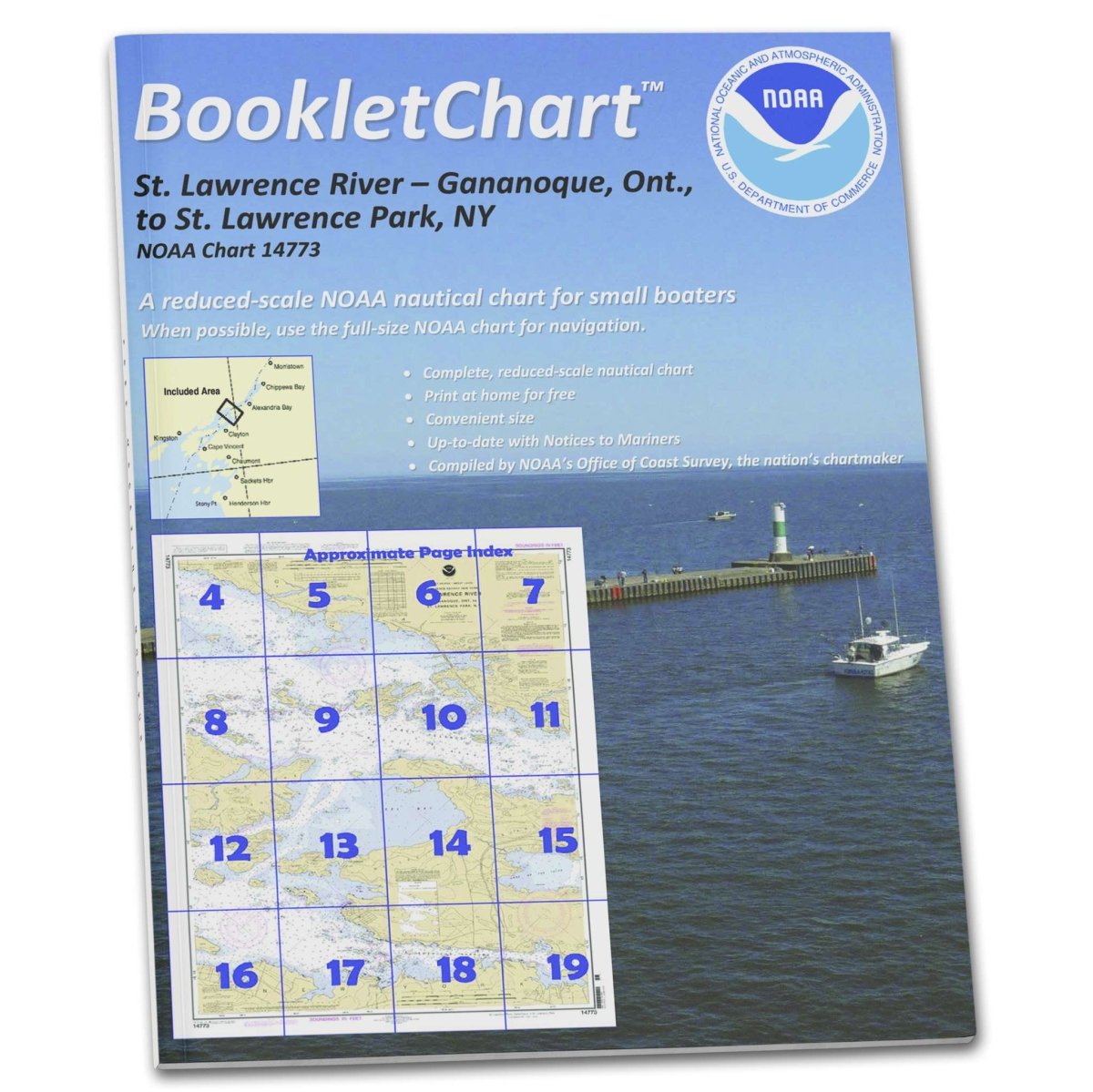 Historical NOAA BookletChart 14773: Gananoque: ONT.: to St. Lawrence Park. N.Y. - Life Raft Professionals