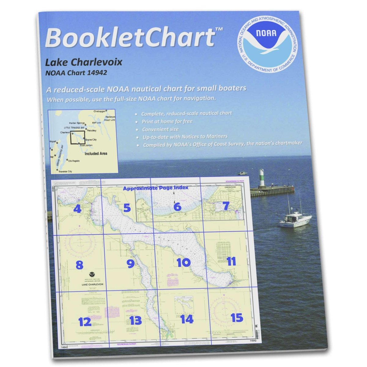 Historical NOAA BookletChart 14942: Lake Charlevoix; Charlevoix: South Point to Round Lake - Life Raft Professionals