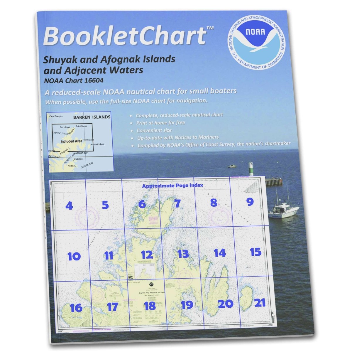 Historical NOAA BookletChart 16604: Shuyak and Afognak Islands and Adjacent Waters - Life Raft Professionals