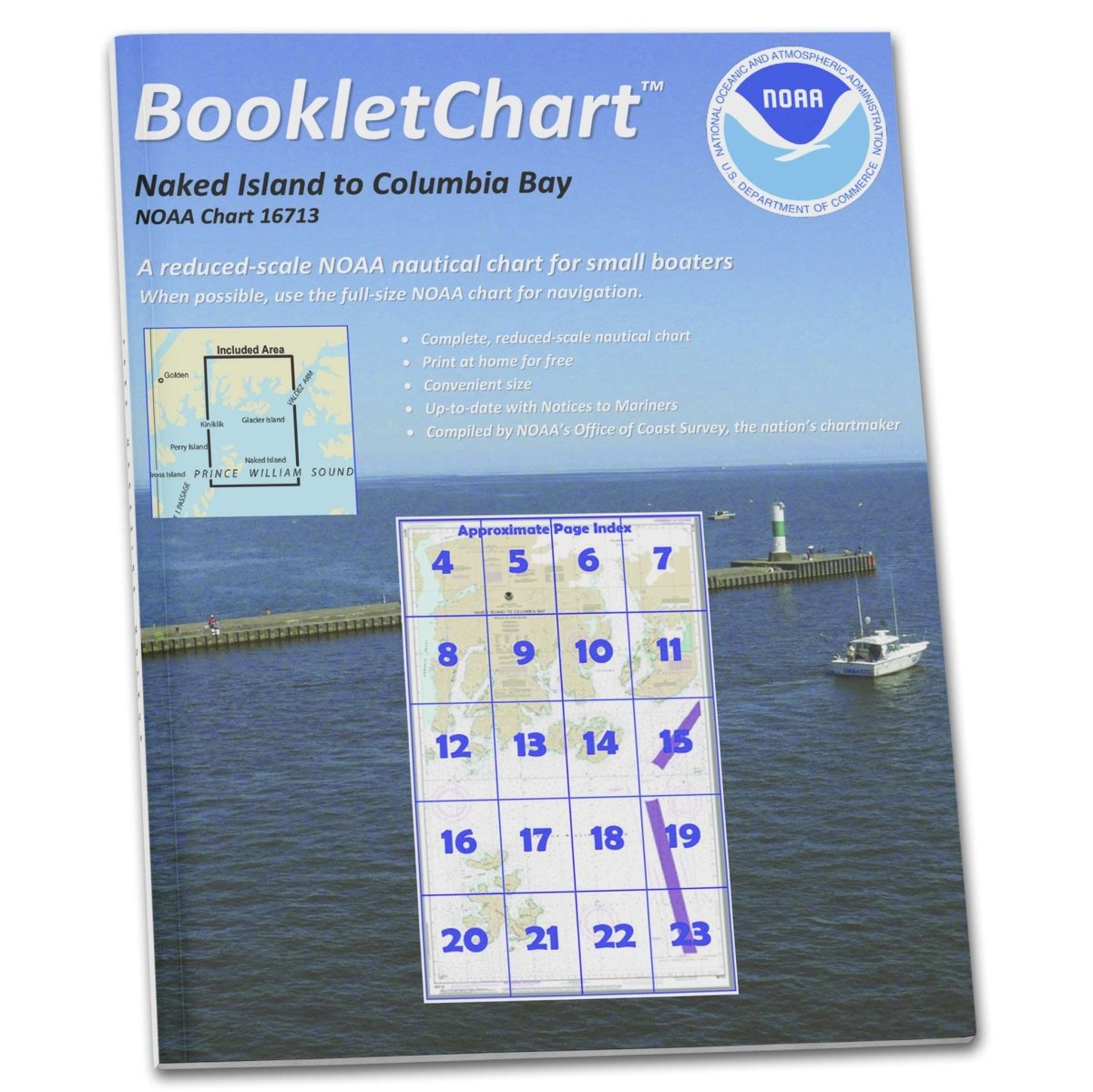 Historical NOAA BookletChart 16713: Naked Island to Columbia Bay - Life Raft Professionals