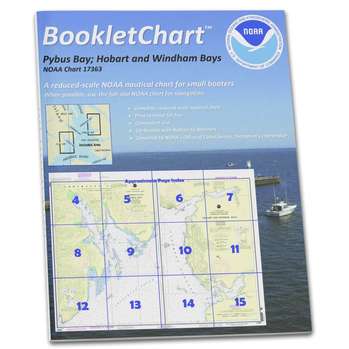 Historical NOAA BookletChart 17363: Pybus Bay: Frederick Sound; Hobart and Windham Bays: Stephens P. - Life Raft Professionals