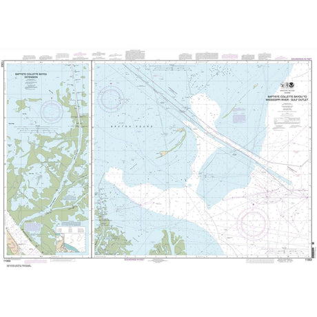 Historical NOAA Chart 11353: Baptiste Collette Bayou to Mississippi River Gulf Outlet; Baptiste Collette Bayou Extension - Life Raft Professionals