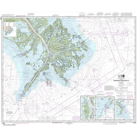 Historical NOAA Chart 11361: Mississippi River Delta; Southwest Pass; South Pass; Head of Passes - Life Raft Professionals