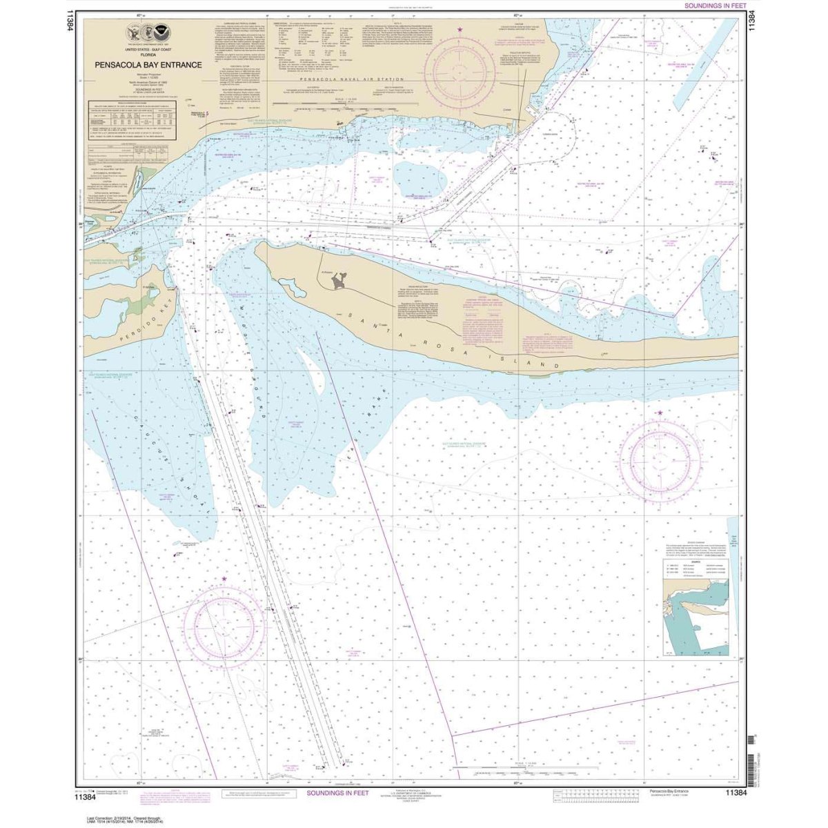 Historical NOAA Chart 11384: Pensacola Bay Entrance - Life Raft Professionals