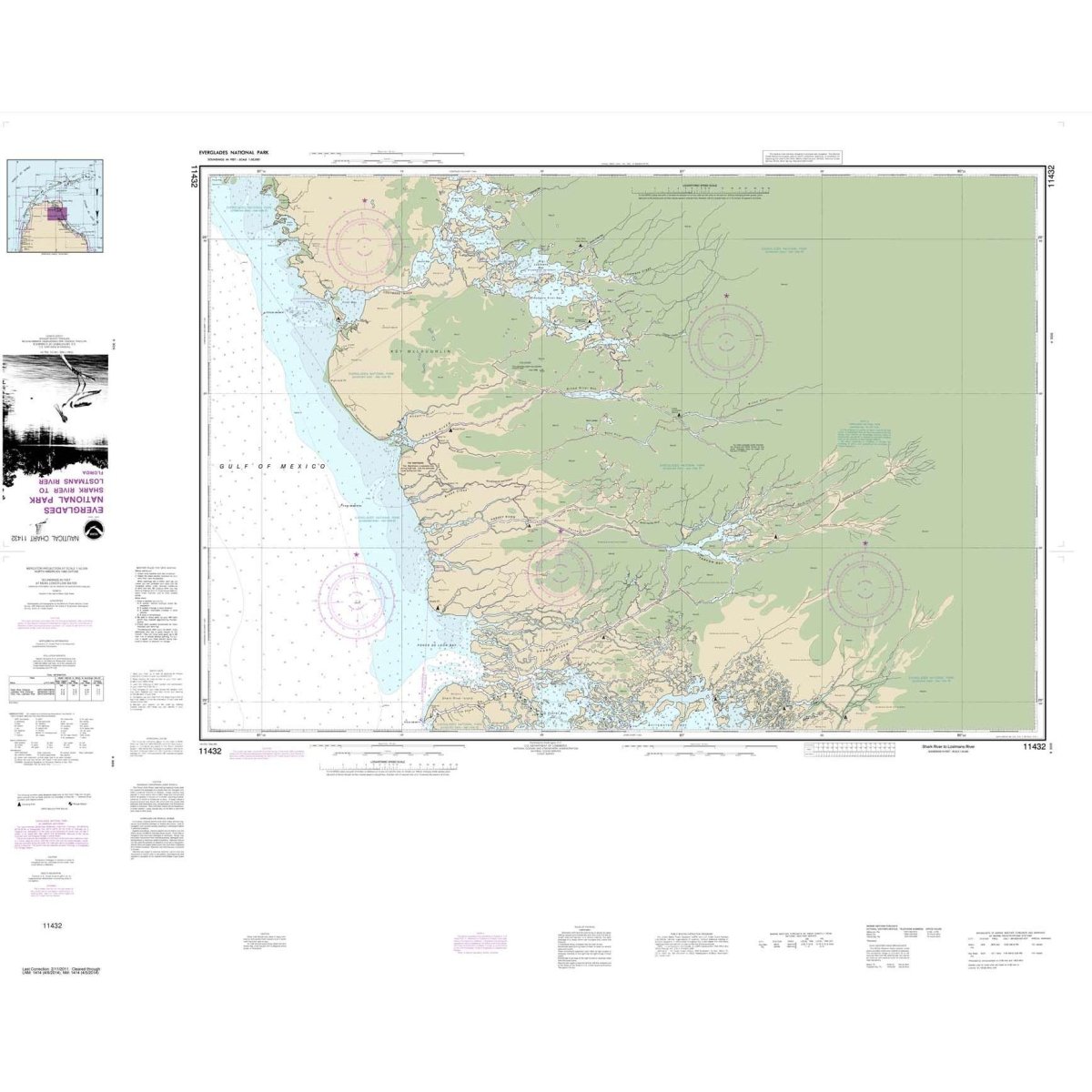 Historical NOAA Chart 11432: Everglades National Park Shark River to Lostmans River - Life Raft Professionals