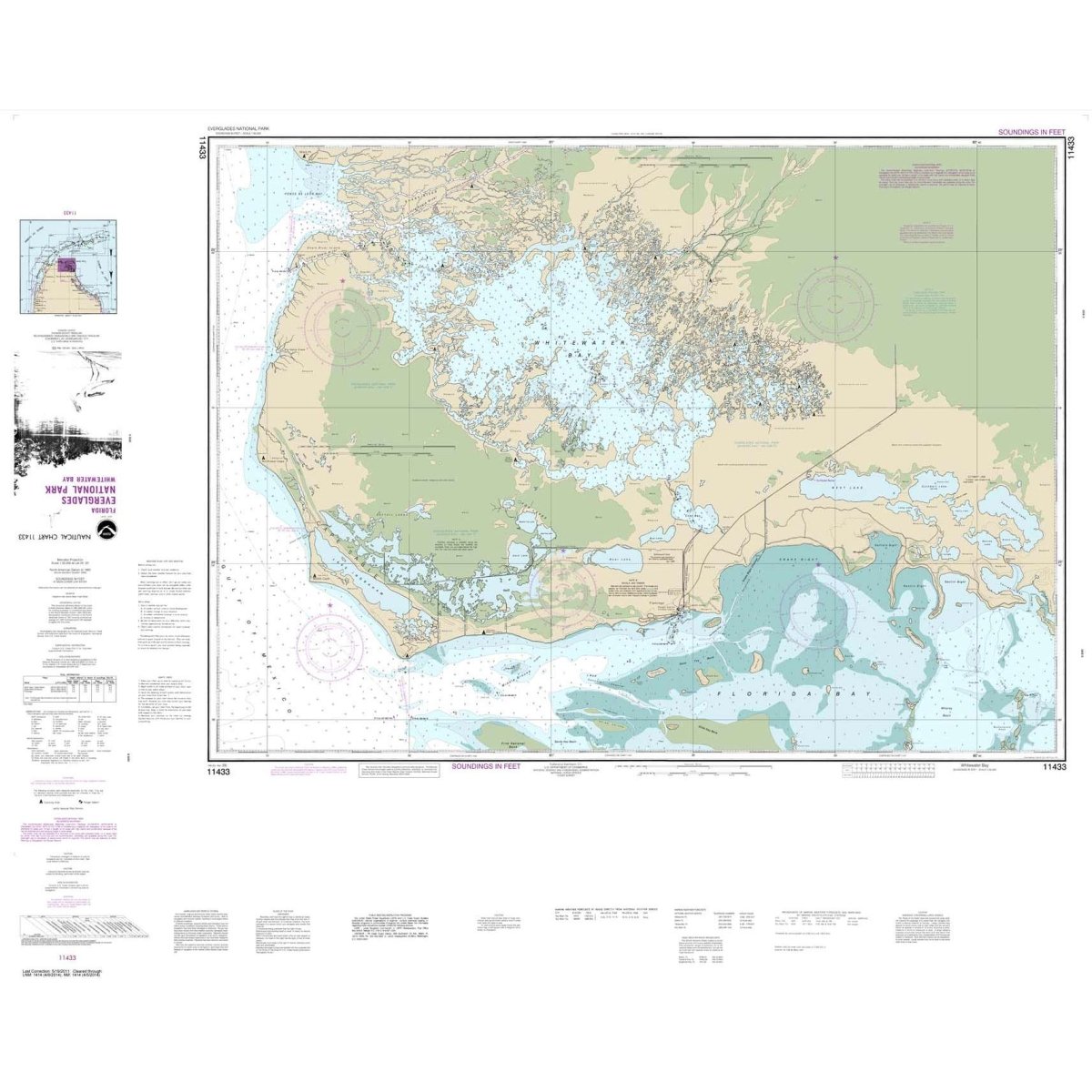 Historical NOAA Chart 11433: Everglades National Park Whitewater Bay - Life Raft Professionals