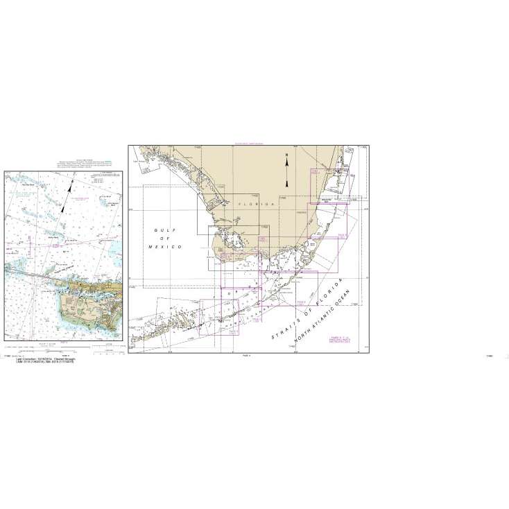 Historical NOAA Chart 11451: Miami to Marathon and Florida Bay (8 Page Folio) - Life Raft Professionals