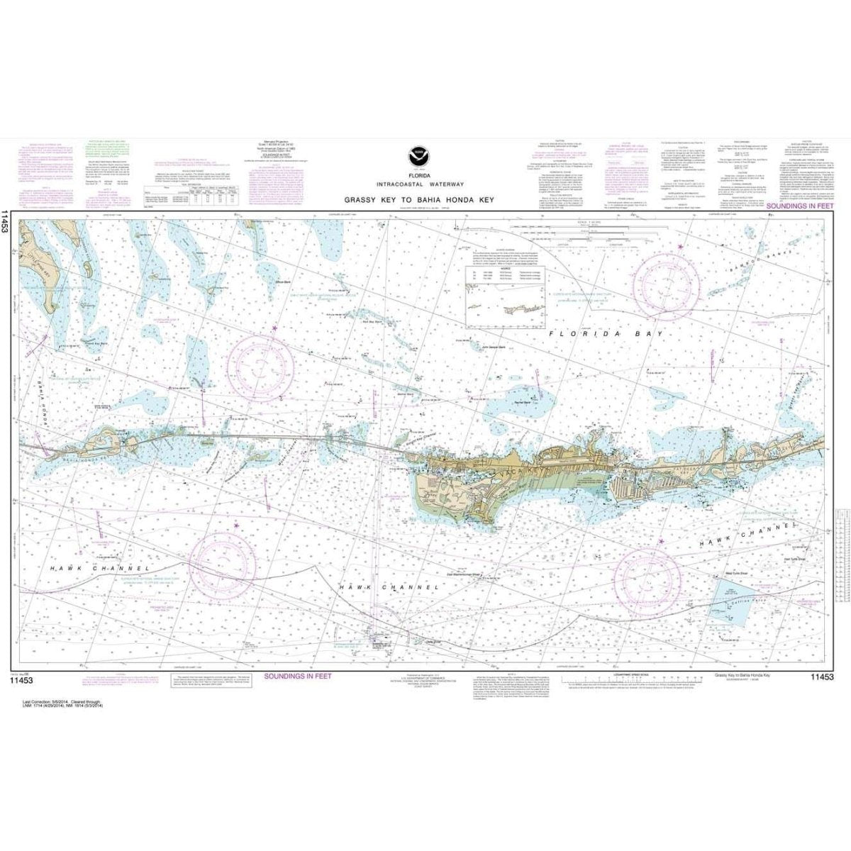 Historical NOAA Chart 11453: Florida Keys Grassy Key to Bahia Honda Key - Life Raft Professionals