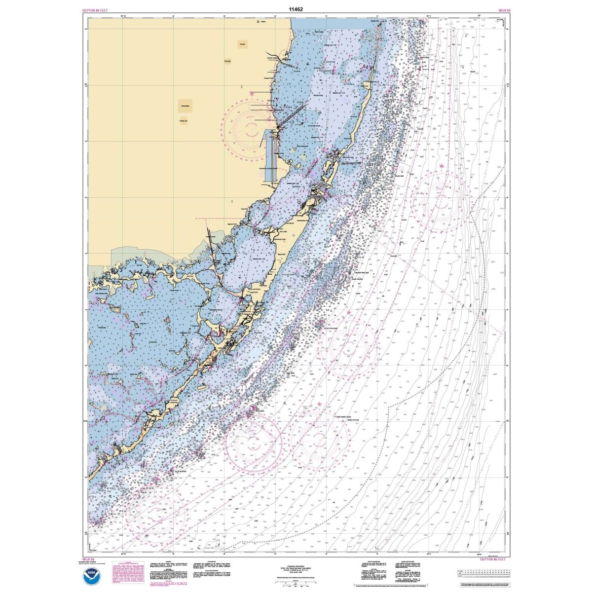 Historical NOAA Chart 11462: Fowey Rocks to Alligator Reef - Life Raft Professionals