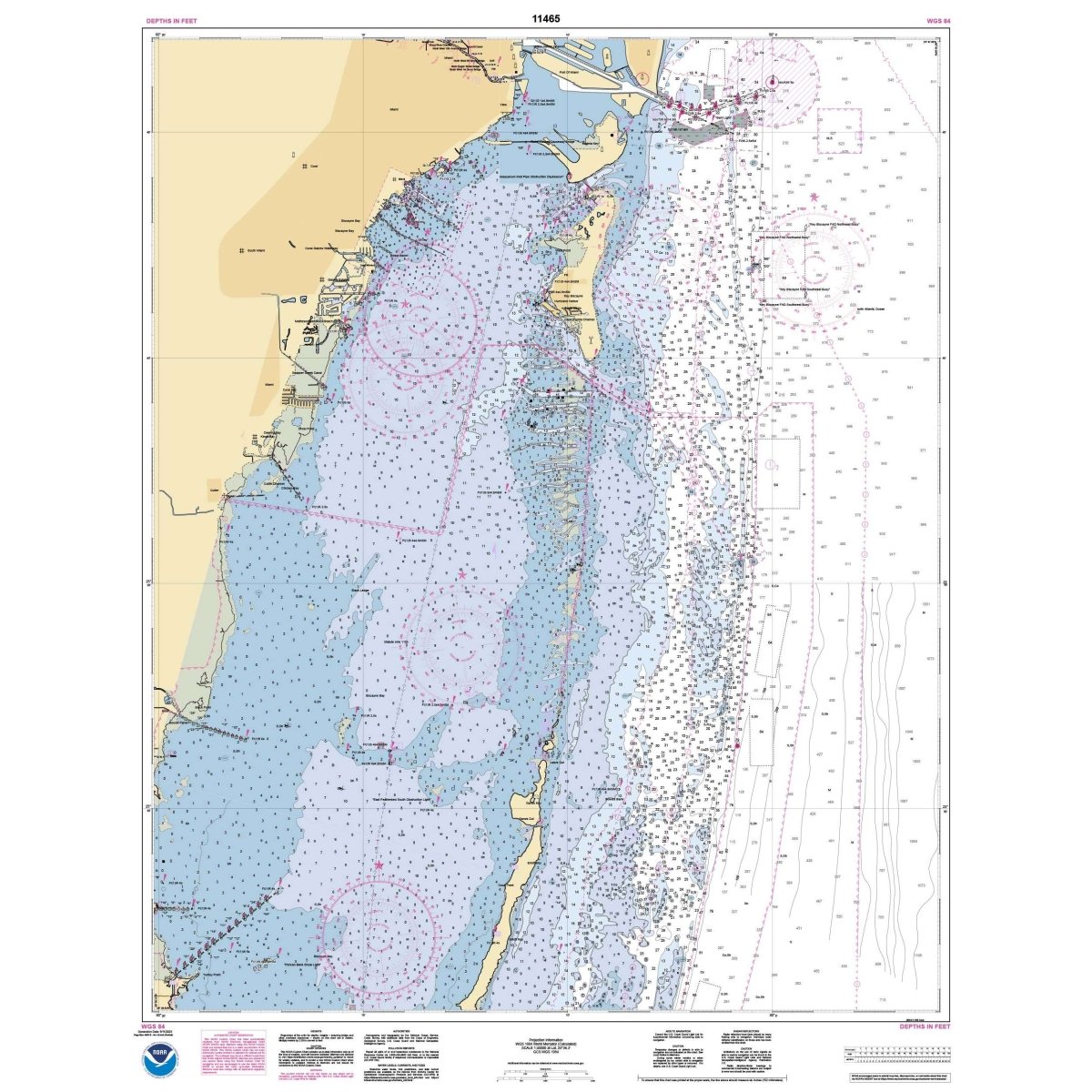 Historical NOAA Chart 11465: Intracoastal Waterway Miami to Elliot Key - Life Raft Professionals