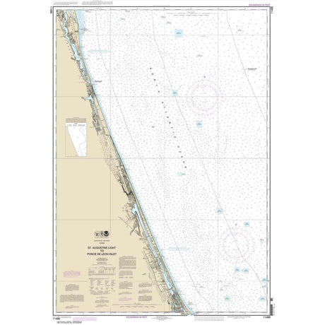 Historical NOAA Chart 11486: St. Augustine Light to Ponce de Leon Inlet - Life Raft Professionals