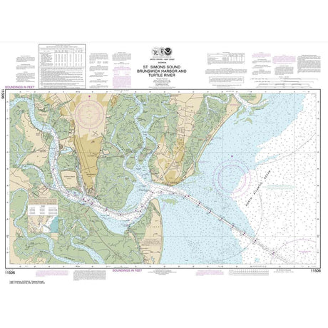 Historical NOAA Chart 11506: St. Simons Sound: Brunswick Harbor and Turtle River - Life Raft Professionals