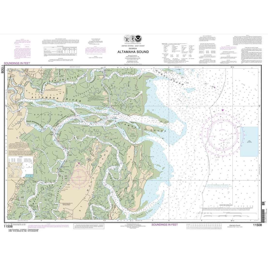 Historical NOAA Chart 11508: Altamaha Sound - Life Raft Professionals