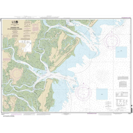 Historical NOAA Chart 11511: Ossabaw and St. Catherines Sounds - Life Raft Professionals