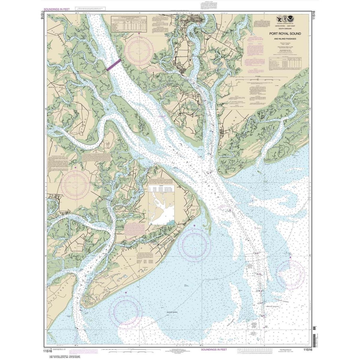 Historical NOAA Chart 11516: Port Royal Sound and Inland Passages - Life Raft Professionals