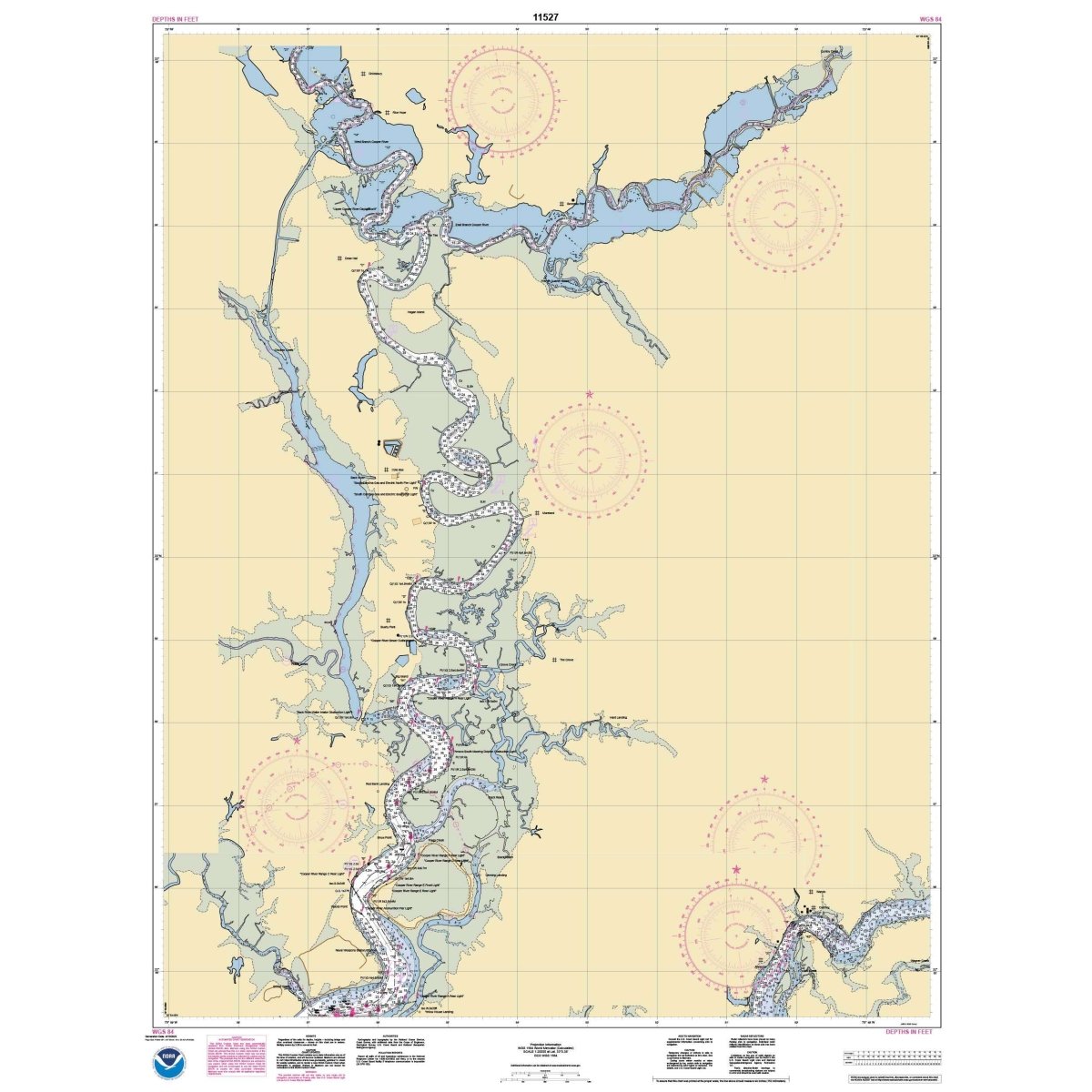 Historical NOAA Chart 11527: Cooper River Above Goose Creek - Life Raft Professionals