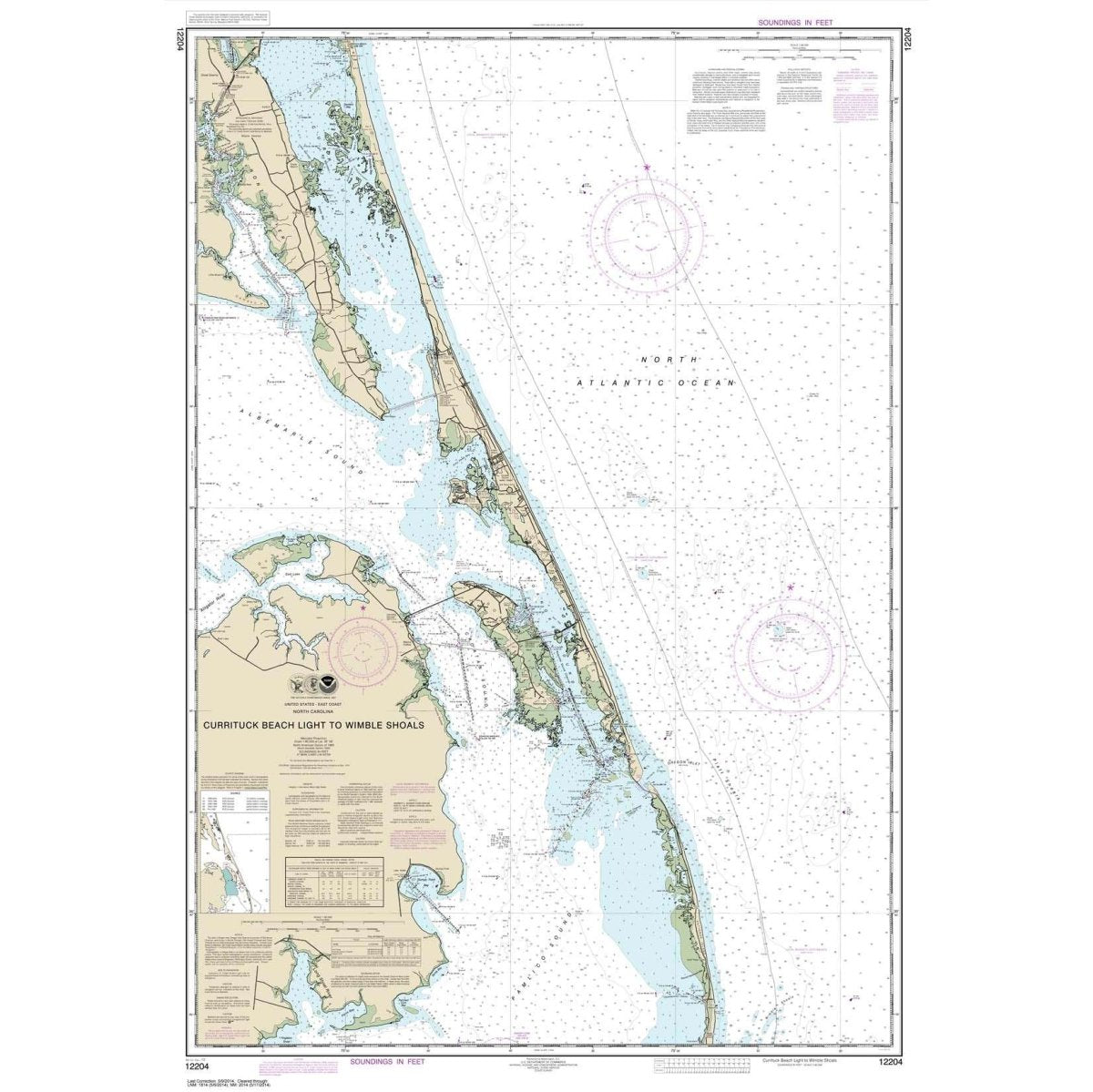 Historical NOAA Chart 12204: Currituck Beach Light to Wimble Shoals - Life Raft Professionals