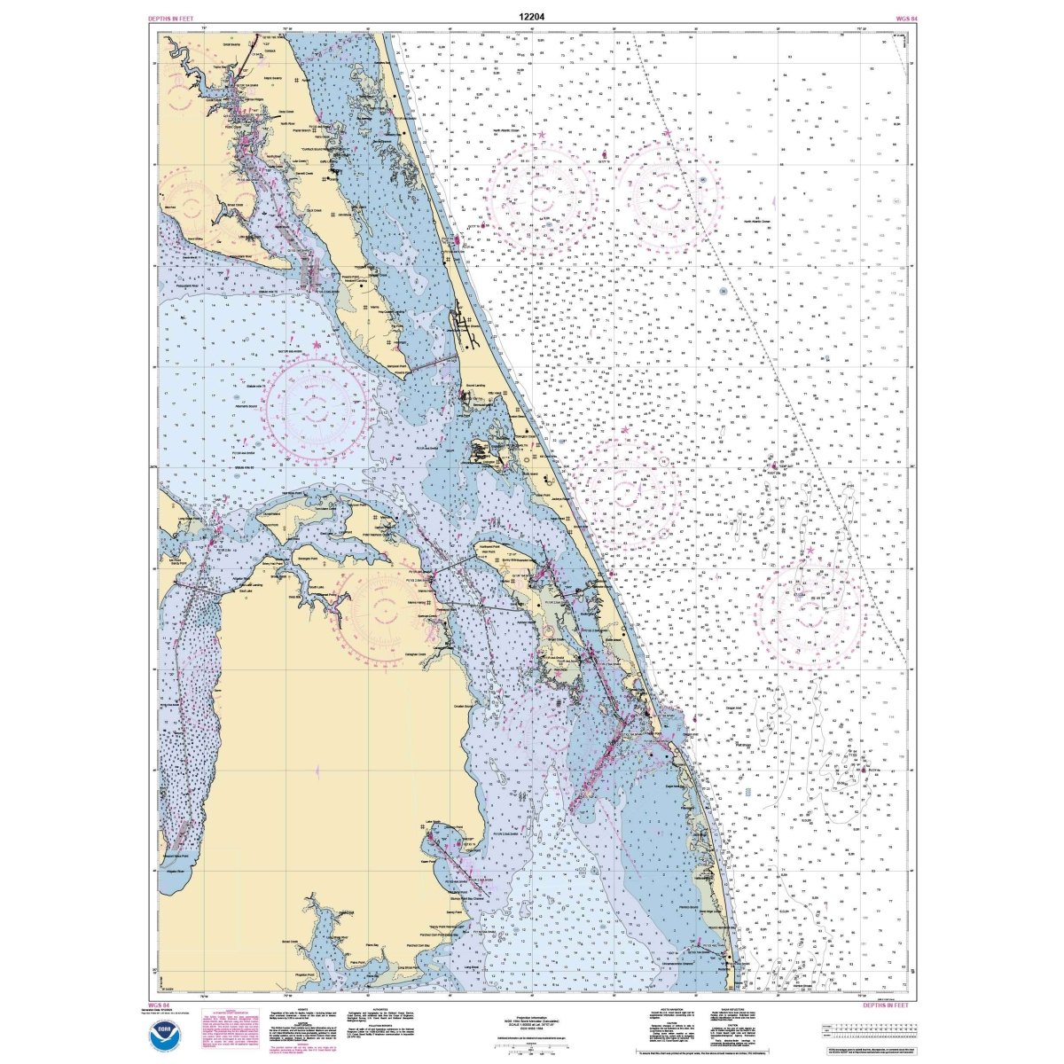 Historical NOAA Chart 12204: Currituck Beach Light to Wimble Shoals - Life Raft Professionals