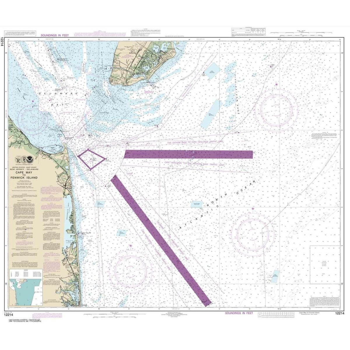 Historical NOAA Chart 12214: Cape May to Fenwick Island - Life Raft Professionals