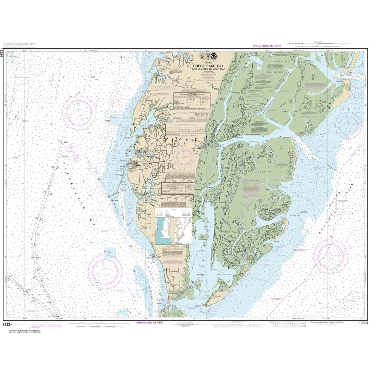 Historical NOAA Chart 12224: Chesapeake Bay Cape Charles to Wolf Trap - Life Raft Professionals