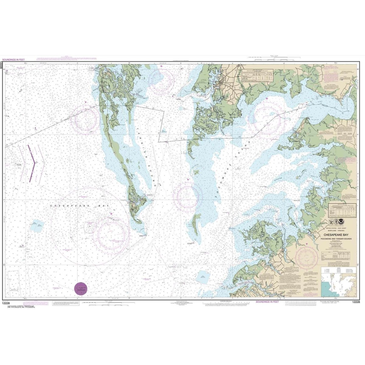 Historical NOAA Chart 12228: Chesapeake Bay Pocomoke and Tangier Sounds - Life Raft Professionals