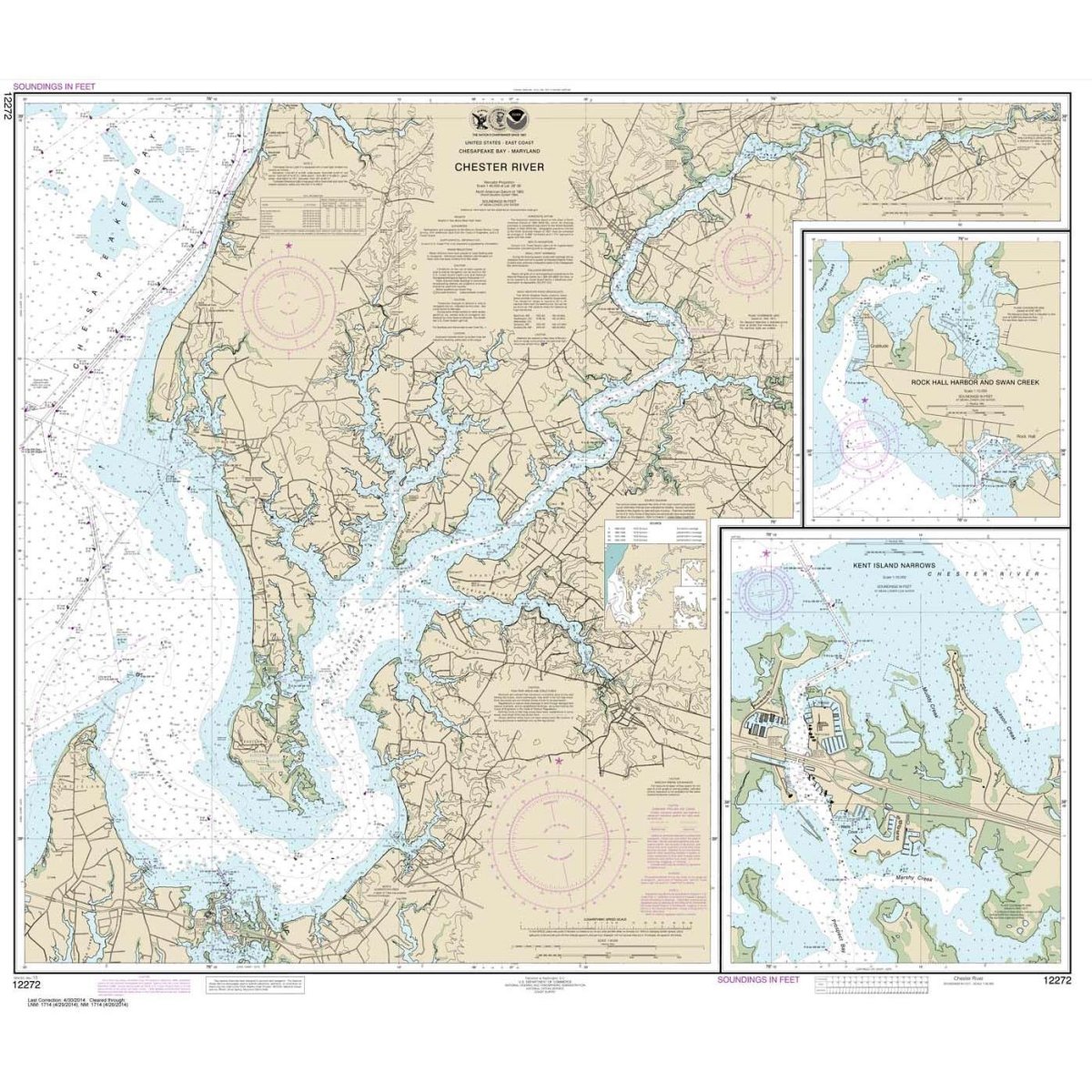 Historical NOAA Chart 12272: Chester River; Kent Island Narrows: Rock Hall Harbor and Swan Creek - Life Raft Professionals