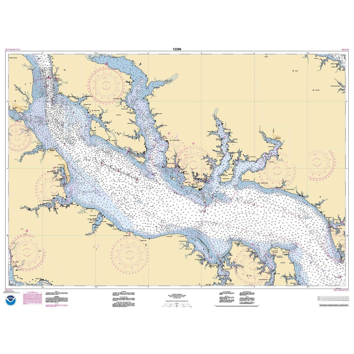 Historical NOAA Chart 12286: Potomac River Piney Point to Lower Cedar Point - Life Raft Professionals