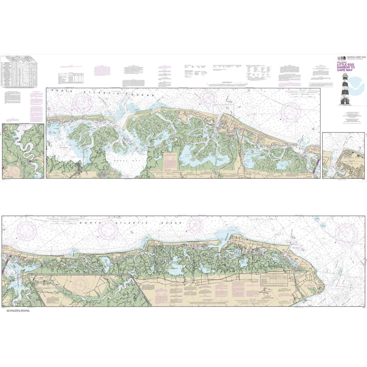 Historical NOAA Chart 12316: Intracoastal Waterway Little Egg Harbor to Cape May; Atlantic City - Life Raft Professionals