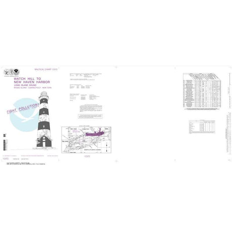 Historical NOAA Chart 12372: Long Island Sound-Watch Hill to New Haven Harbor (6 PAGE FOLIO) - Life Raft Professionals