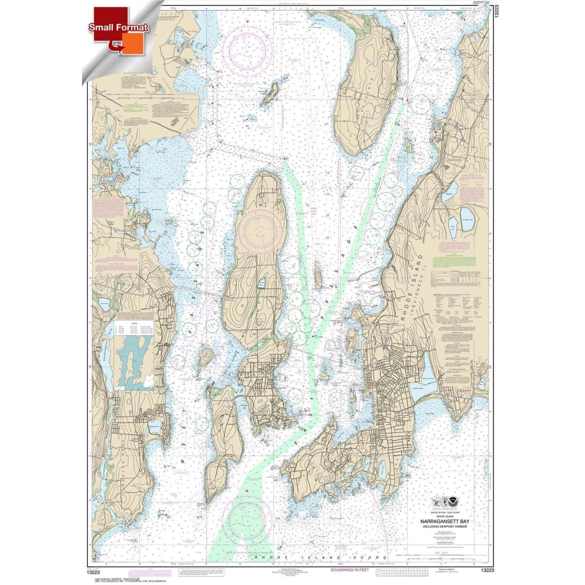 Historical NOAA Chart 13223: Narragansett Bay: Including Newport Harbor - Life Raft Professionals