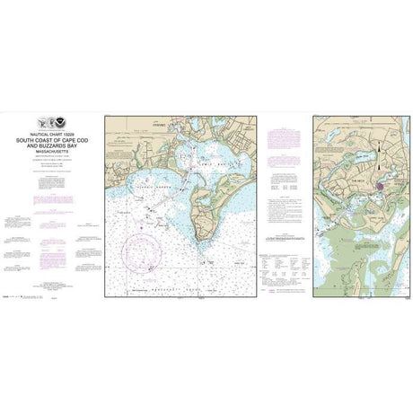 Historical NOAA Chart 13229: South Coast of Cape Cod and Buzzards Bay (8 PAGE FOLIO) - Life Raft Professionals