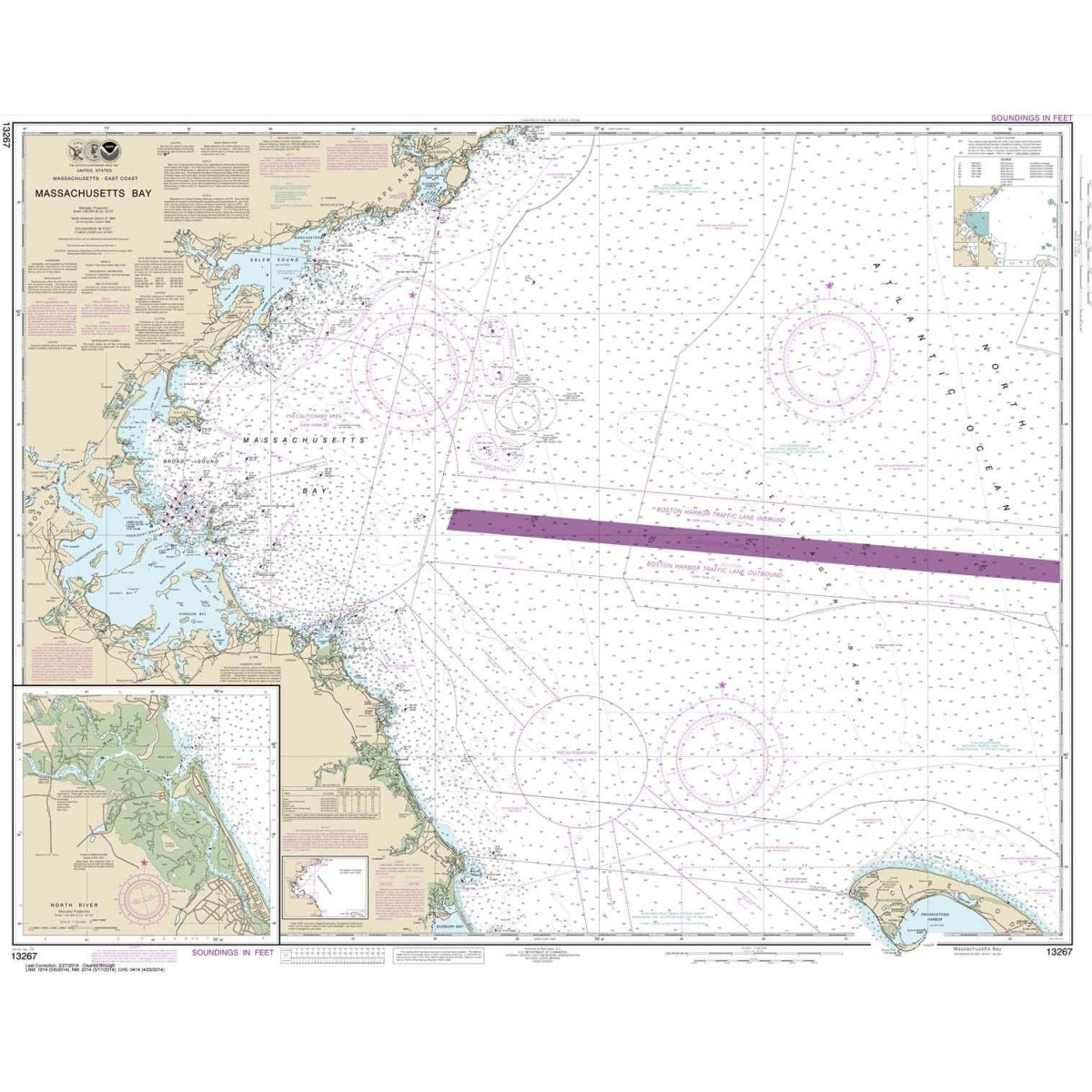 Historical NOAA Chart 13267: Massachusetts Bay; North River - Life Raft Professionals