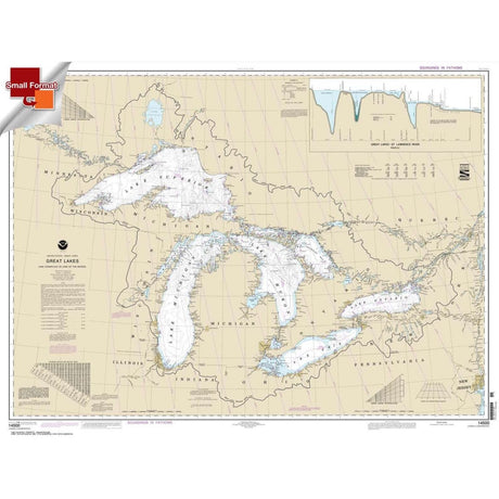 Historical NOAA Chart 14500: Great Lakes: Lake Champlain to Lake of the Woods - Life Raft Professionals