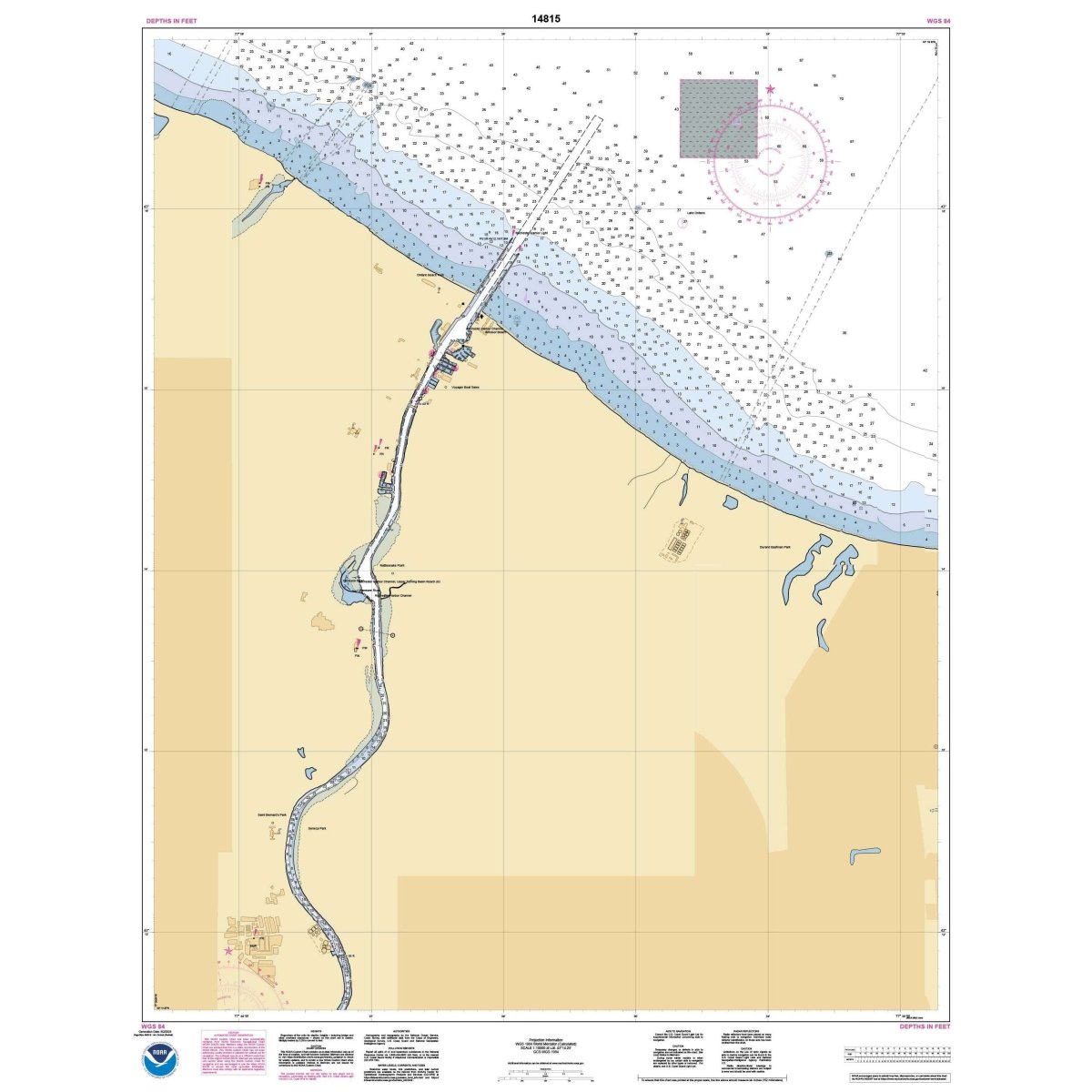 Historical NOAA Chart 14815: Rochester Harbor: including Genessee River to head of navigation - Life Raft Professionals