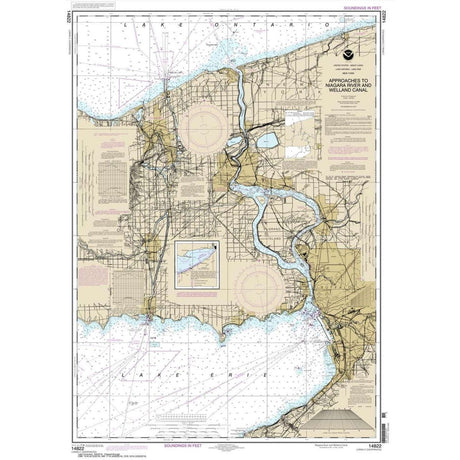 Historical NOAA Chart 14822: Approaches to Niagara River and Welland Canal - Life Raft Professionals