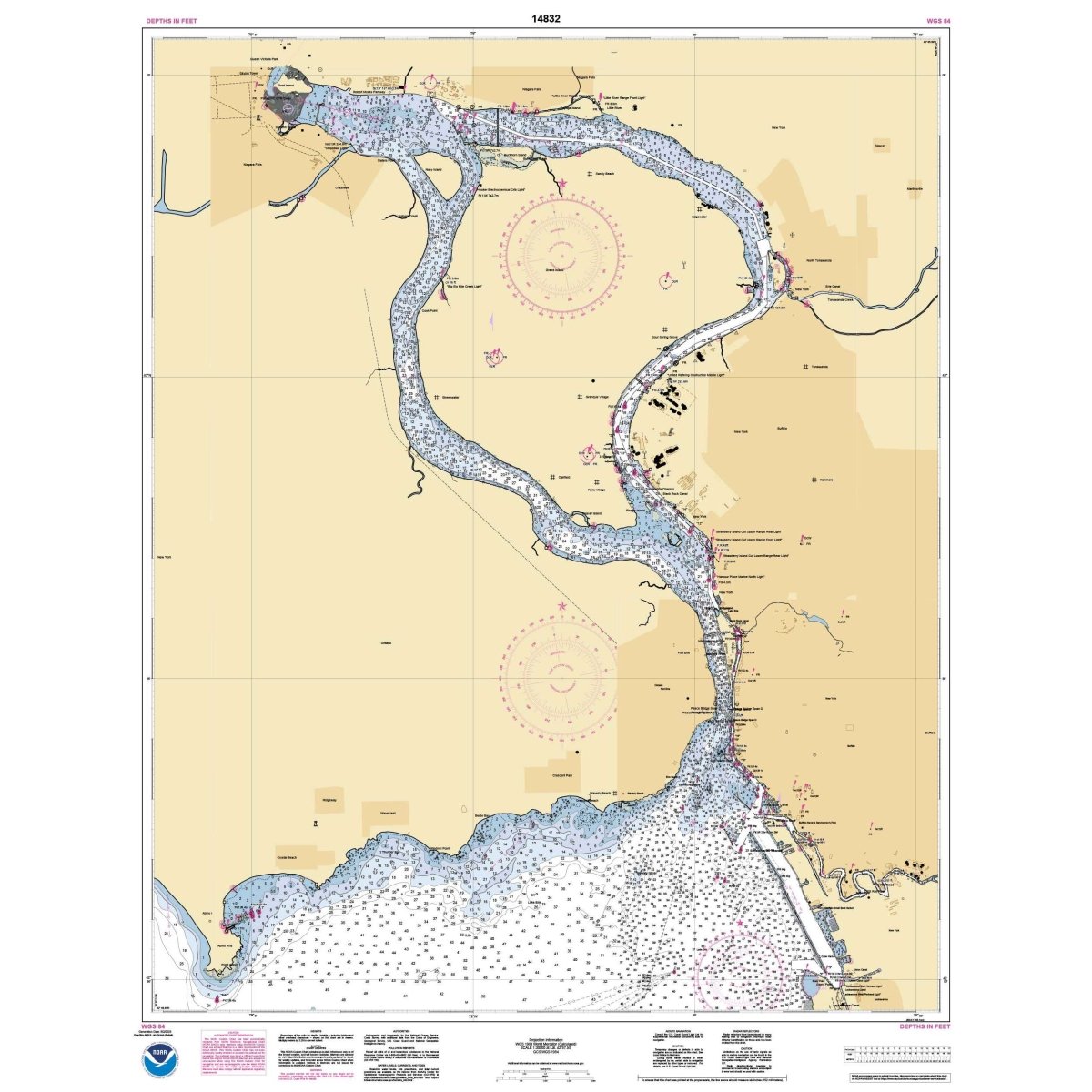 Historical NOAA Chart 14832: Niagara Falls to Buffalo - Life Raft Professionals