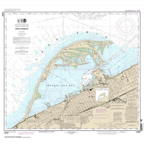 Historical NOAA Chart 14835: Erie Harbor - Life Raft Professionals