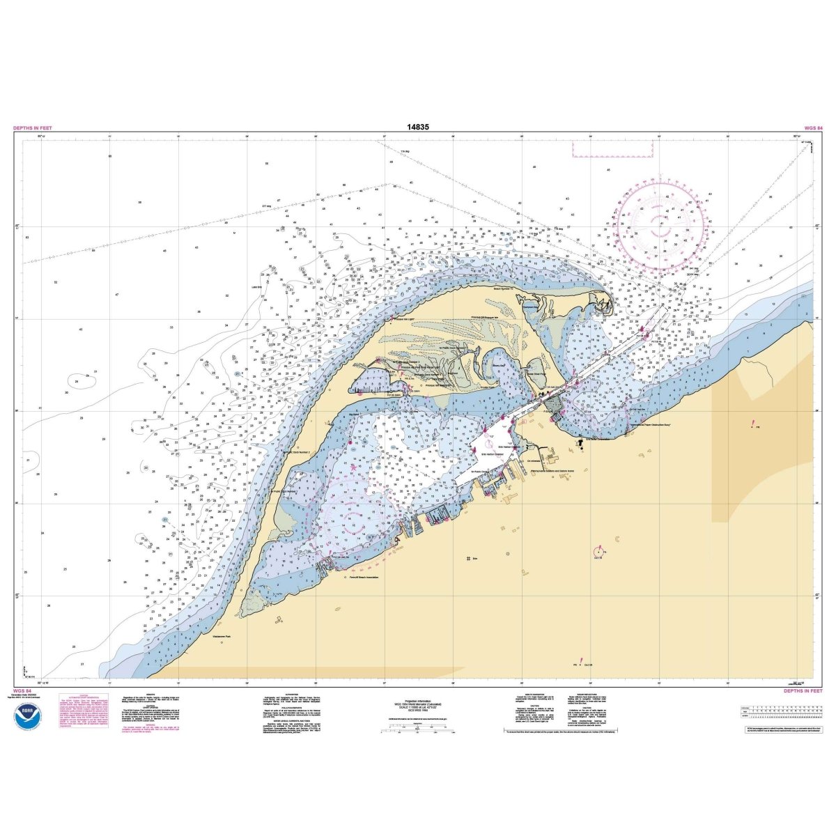 Historical NOAA Chart 14835: Erie Harbor - Life Raft Professionals