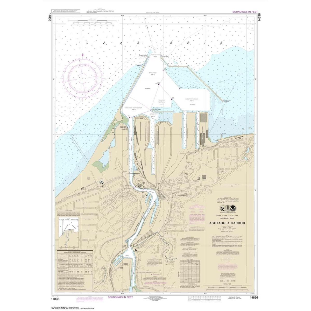 Historical NOAA Chart 14836: Ashtabula Harbor - Life Raft Professionals