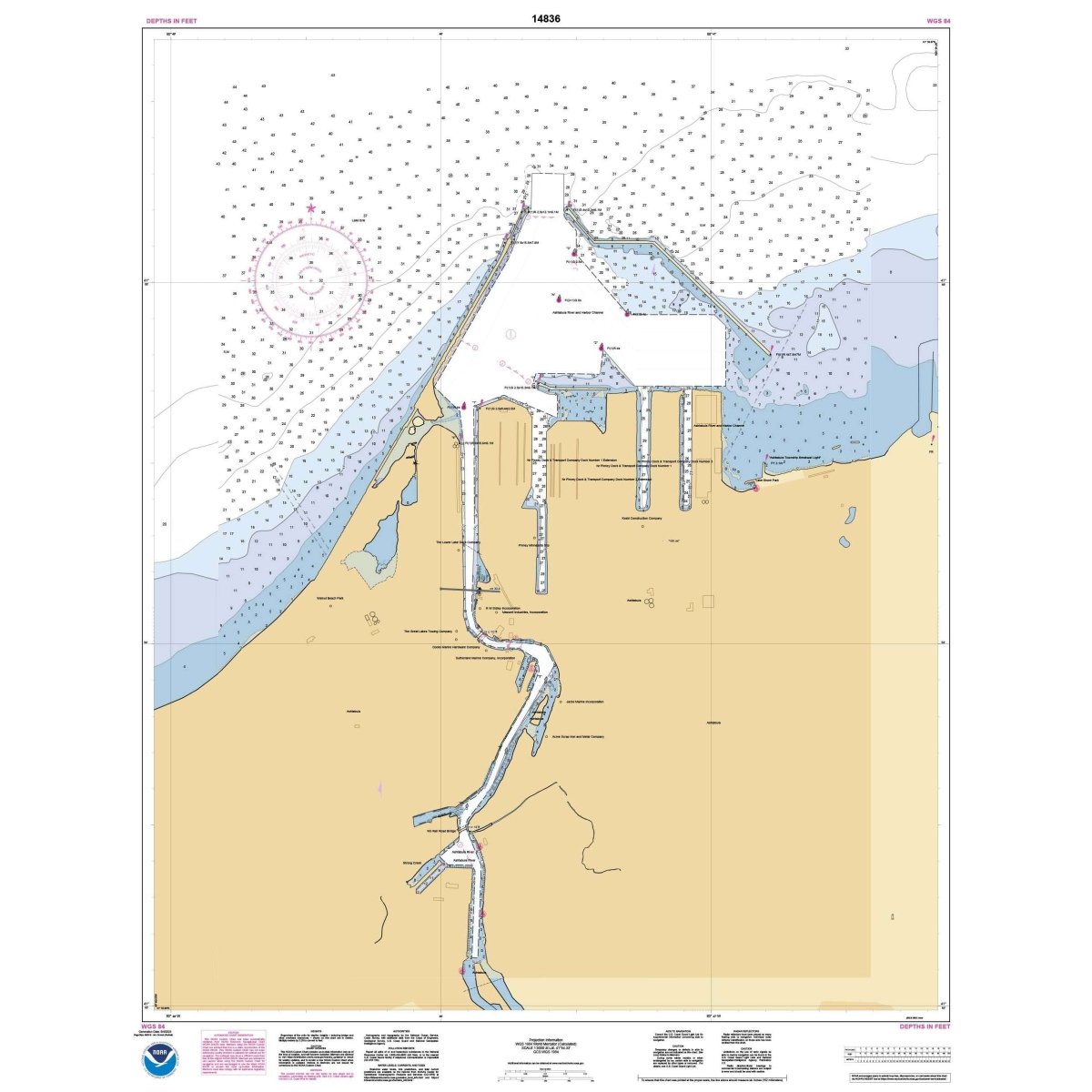 Historical NOAA Chart 14836: Ashtabula Harbor - Life Raft Professionals