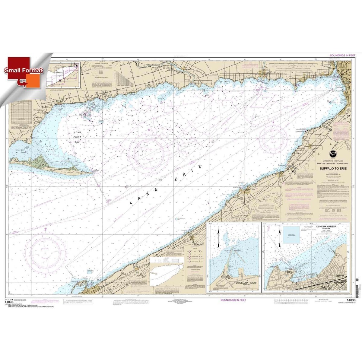 Historical NOAA Chart 14838: Buffalo to Erie; Dunkirk; Barcelone Harbor - Life Raft Professionals