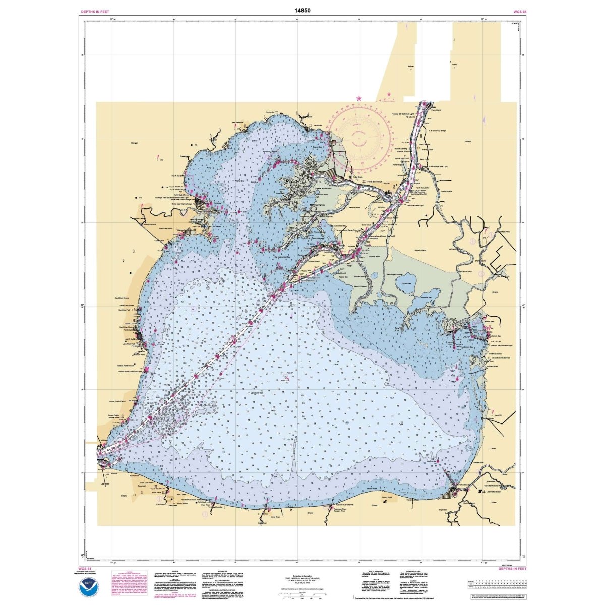 Historical NOAA Chart 14850: Lake St. Clair - Life Raft Professionals