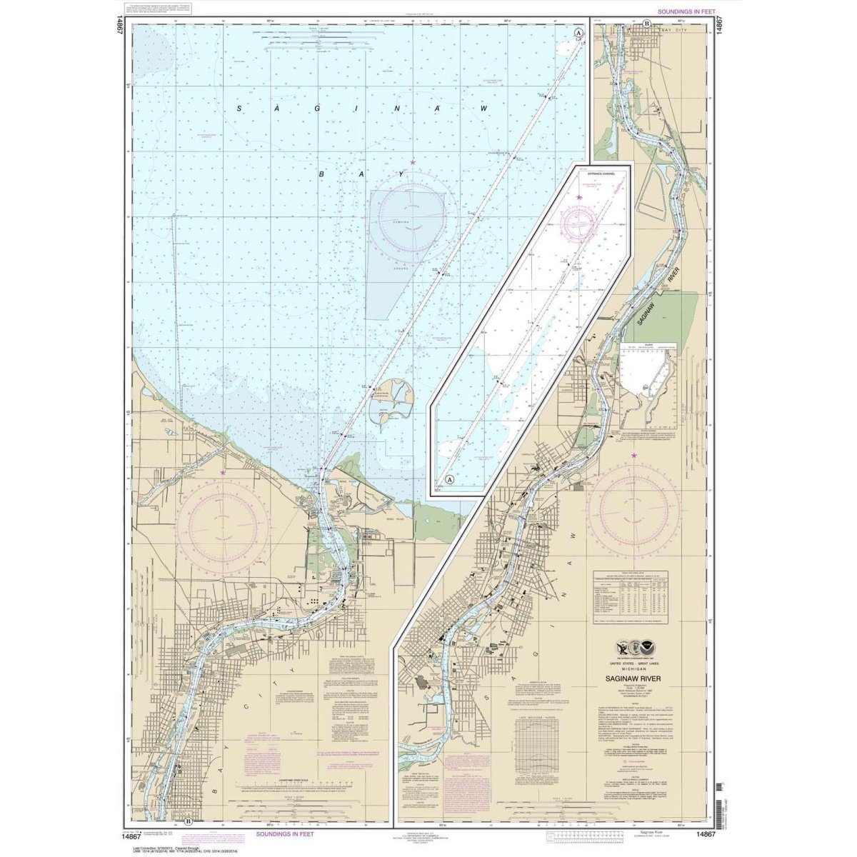 Historical NOAA Chart 14867: Saginaw River - Life Raft Professionals