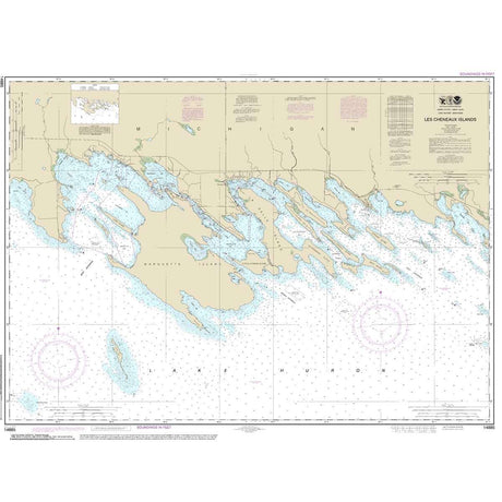 Historical NOAA Chart 14885: Les Cheneaux Islands - Life Raft Professionals