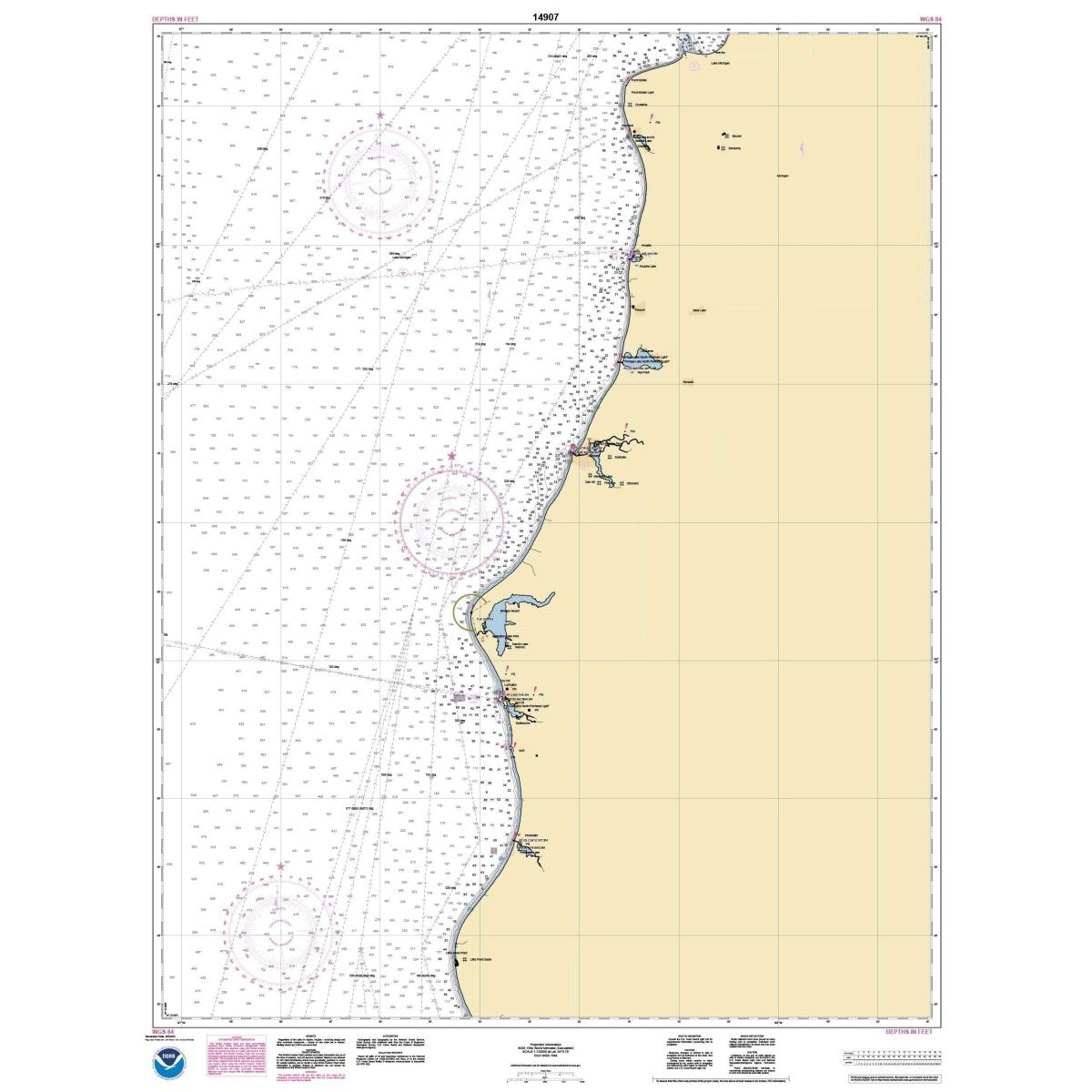 Historical NOAA Chart 14907: Stony Lake to Point Betsie; Pentwater; Arcadia; Frankfort - Life Raft Professionals